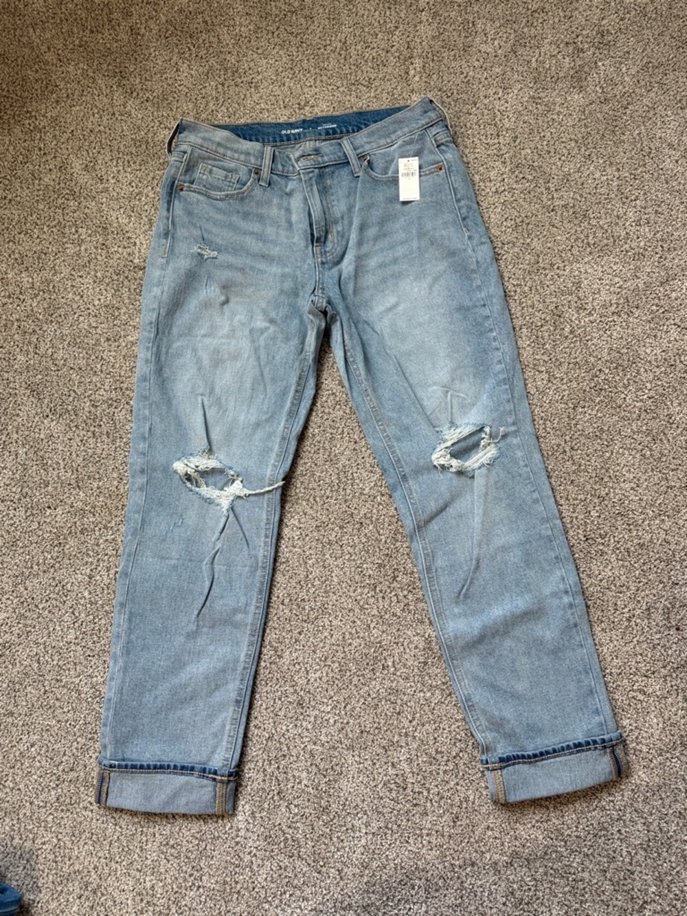 Old Navy Light Blue Mid-Rise Boyfriend Jeans
